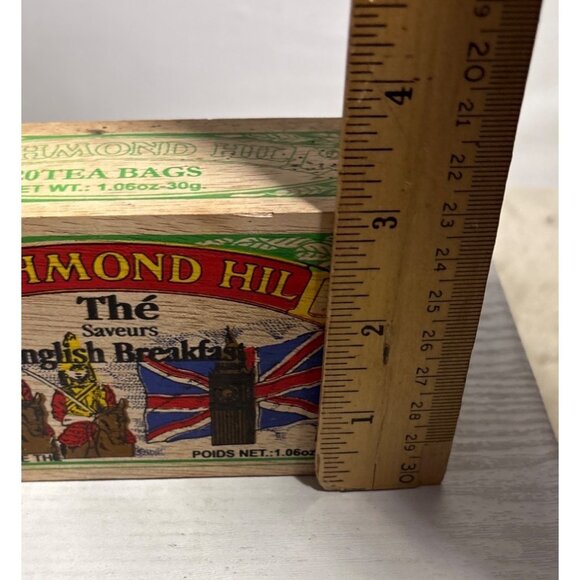 Wooden Tea Box Richmond Hill English Breakfast BOX ONLY 5 x 3" Slide Top Lid - Picture 10 of 11